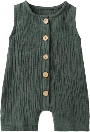 Infant Newborn Baby Boys Girls Cotton Linen Romper Summer Jumpsuit Sleeveless Overalls Clothing Set