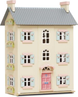Le Toy Van – Gorgeous Cherry Tree Hall Large 4 Storey Wooden Doll House Play Set For Girls or Boys | Great As A Gift | Suitable for Ages 3+
