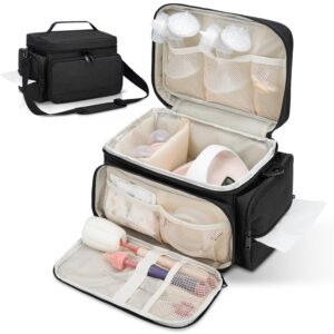 Breast Pump Bag for Spectra S1 and S2, Pumping Bag with Waterproof Mat for Pump Accessories, Pump Bag for Work, Travel and Family Use