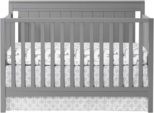 Oxford Baby Lazio 4-in-1 Convertible Crib, Dove Gray, GreenGuard Gold Certified
