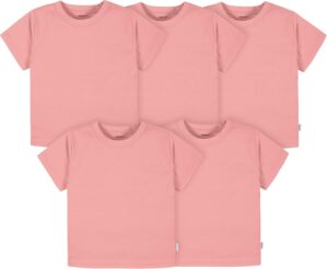 Gerber Baby Toddler 5-Pack Solid Short Sleeve T-Shirts Jersey 160 GSM