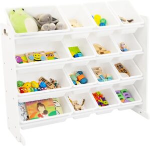 Humble Crew Extra-Large Toy Organizer, 16 Storage Bins, White/White