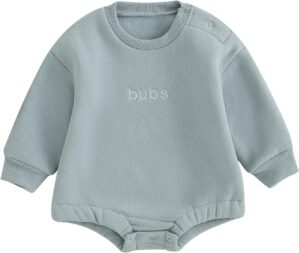 VISGOGO Newborn Infant Baby Boy Girls Oversized Romper Little Dude Sweater Onesie Coming Home Outfit Neutral Clothes