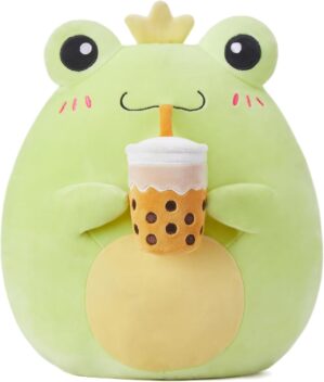 Large Frog Plush Pillow Stuffed Animal Toy,Big Size Cute Soft Toys 13″ Fat Kawaii Hugging Pillows Cuddle Huggable Plushie,Gift for Kids