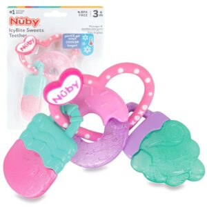 Nuby ICY Gel Teether Ring, Popsicle, Donut and Ice Cream – 3+ Months