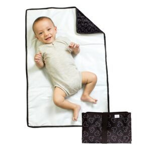 Disney Baby by J.L. Childress Full Body Portable Changing Pad – Disney Travel Essential – Padded, Waterproof, Foldable Diaper Changing Pad – Extra-Large 19″ x 30″ – Mickey Mouse Black