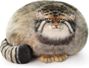 Cat Plush Body Pillow 45cm/18inch, Pallas Cat Stuffed Animal, Steppe Cat Cute Plushies for Girls, Soft Plush Pillow, Kitten Plush Throw Pillow Doll Big Plush Toy Decoration Doll Gift for Kids Boys