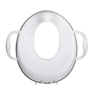 Nuby Easy Grip Safety Toilet Seat Trainer with Integrated Splash Guard for Toddlers & Kids, White, 1 Count