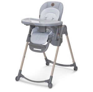 Maxi-Cosi Minla 6 in 1 High Chairs for Babies and Toddlers, Portable High Chair, Foldable Toddle and Baby High Chair, High Chair for Chair at Table, Classic Slate