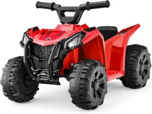 Best Choice Products 6V Kids Ride On Toy, 4-Wheeler Quad ATV Play Car w/ 1.8MPH Max Speed, Treaded Tires, Rubber Handles, Push-Button Accelerator – Red