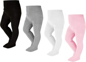 EPEIUS Baby Girl Tights Thick Cable Knit Leggings Stockings Cotton Pantyhose for Newborn Infant Toddler 3/4/5/6 Pack