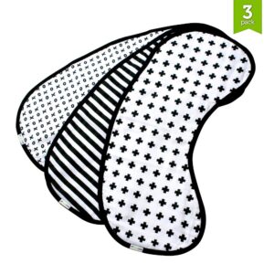 Muslin Burp Cloths, Burp Bib Set (3 Pack) Black + White