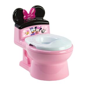 The First Years Disney Minnie Mouse Potty Training Toilet and Toddler Toilet Seat – Toilet Training Potty with Fun Flushing and Cheering Sounds,Pink