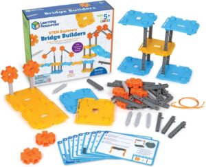 Learning Resources STEM Explorers Bridge Builders,72 Pieces,Ages 5+, STEM Toys, STEM Building Toys,STEM Kits,Kids stem Projects, Build it Yourself Toys