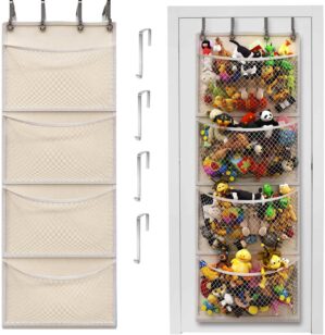 Honeyera The Original Storage for Stuffed Animals, Over Door Organizer for Stuffies, Baby Accessories, Toy Plush Storage, Breathable Hanging Storage Pockets Big Girls Toddler Large Bag