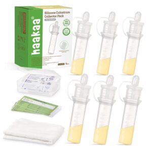 Haakaa Silicone Colostrum Collectors Set with Clear PP Storage Case 4 ml, 6 PK