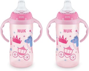 NUK Learner Cup, 10 oz, 8+ Months, 2 Count – BPA Free, Spill Proof Sippy Cup