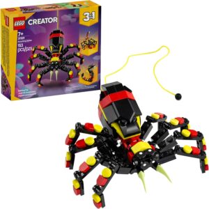 LEGO Creator 3 in 1 Wild Animals Surprising Spider Toy – Building Toy with 3 Build Options, Spider, Scorpion, or Snake – Animal Figures for Kids, Boys & Girls, Ages 7+ – Gift Idea for Birthday – 31159