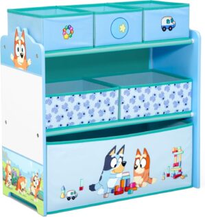 Delta Children – Bluey Design & Store 6 Bin Toy Storage Organizer – Greenguard Gold Certified, Blue