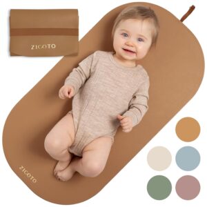 Beautiful Baby Diaper Changing Mat Made of Vegan Leather – Soft and Easy to Wipe Changing Pad for Travel or at Home Use – Lightweight and Foldable Mat That Perfectly Fits Into Any Diaper Bag