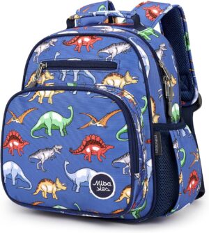 mibasies Toddler Backpack for Girls and Boys 2-4, Preschool Kindergarten Backpack, Cute Kids Backpacks for Boys（Dinosaur MidnightBlue）