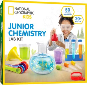 National Geographic Kids Junior Chemistry Set – Complete Early Learning Lab Kit with 50 Science Experiments for Kids and 20+ Lab Tools, Kids Chemistry Set, Science Experiments for Kids 4-6