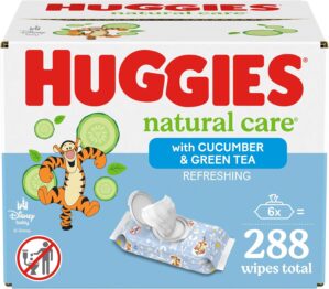 Huggies Natural Care Refreshing Baby Wipes, Hypoallergenic, Scented, 6 Flip-Top Packs (288 Wipes Total)