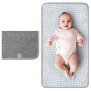 Accmor Portable Diaper Changing Pad, Waterproof Baby Changing Mat, Baby Diaper Changing Pad Portable, Travel Changing Pad for Baby, Grey