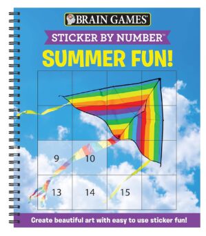 Brain Games – Sticker by Number: Summer Fun! (Easy – Square Stickers): Create Beautiful Art With Easy to Use Sticker Fun!