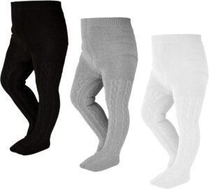 EPEIUS Baby Girl Tights Thick Cable Knit Leggings Stockings Cotton Pantyhose for Newborn Infant Toddler 3/4/5/6 Pack