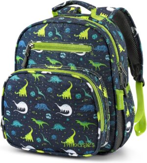 mibasies Toddler Backpack for Girls and Boys 2-4, Preschool Kindergarten Backpack, Cute Kids Backpacks for Boys（Galaxy Dinosaur）