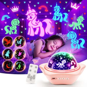 Night Light for Kids, 90 Lightings Modes+6 Films Kids Night Light Projector for Kids Projector, Remote+Dimmable Baby Night Light Projector for Kids Room, 360° Slient+Rechargeable Toddler Night Light