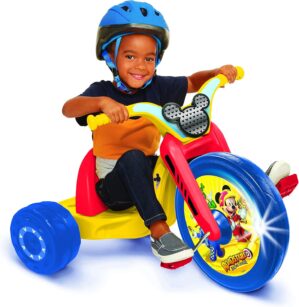 Fly Wheels Mickey and The Roadster Racers 15″Junior Cruiser Ride-on, Ages 3-7, Yellow/Red/Blue, 20″ W x 22.5″ H x 32.83″ L