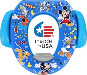 Disney Mickey Mouse “Pals at Play” Soft Potty Seat and Potty Training Seat – Soft Cushion, Baby Potty Training, Safe, Easy to Clean