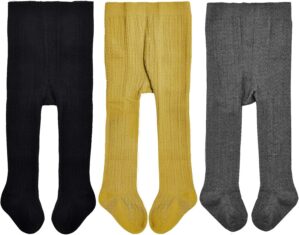 EPEIUS Baby Girls Tights Cable Knit Leggings Stockings Cotton Pantyhose for Newborn Infants Toddlers 3/6 Pack