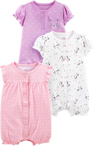 Simple Joys by Carter’s baby-girls 3-pack Snap-up Rompers