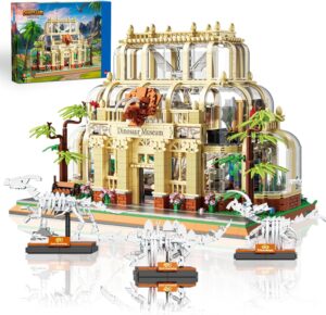 BrickTribe Mini Building Set for Adults Dinosaur Museum Toy with Led Light, Jurassic World Dino Fossils Building Block Kit, Architecture Model, 2788PCS