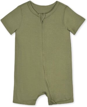 Gerber Baby Buttery-Soft Short Sleeve Romper with Viscose Made with Eucalyptus