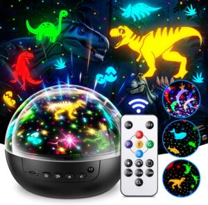 Dinosaur Toys for Kids 5-7, [Remote+3 Films+93 Effects] Dinosaur Toys for Kids 3-5, 3 Timer+5 Brightness Kids Night Light Projector Night Light for Kids, Rotate Dinosaur Night Light Kids,Dinosaur Toys