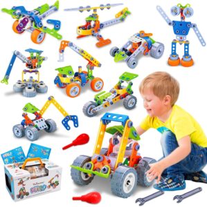 10 in 1 STEM Toys for 4 5 6 7 8+ Year Old Boy Girl Birthday Gifts Building Toys for Kids Ages 4-8 5-7 6-8 Educational Stem Activities for Boys 4-6 8-10 Construction Creative Games Easter Idea Gift