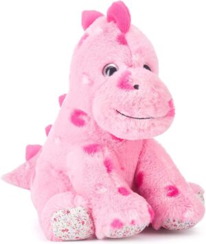 Stuffed Dinosaur Animal Love Plush Toy with Hearts Bow for Valentine,11.8″ Soft Small Stegosaurus Sweet Plushie, Gifts for Her Girls