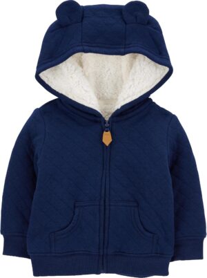 Simple Joys by Carter’s Baby Hooded Sweater Jacket with Sherpa Lining