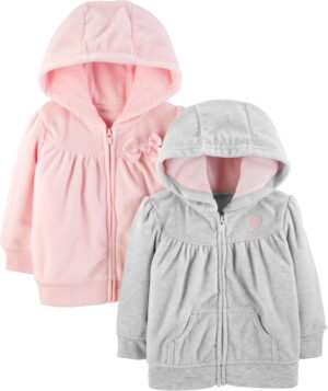 Simple Joys by Carter’s Girls’ 2-Pack Fleece Full Zip Hoodies
