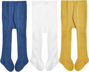 EPEIUS Baby Girls Tights Cable Knit Leggings Stockings Cotton Pantyhose for Newborn Infants Toddlers 3/6 Pack