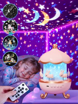 Night Light for Kids, 21 Colors+15 Films+360° Star Lights for Ceiling Projector, Remote+10 Music Star Projector for Kids Night Light Projector, Star Night Light Projector, Cute Toys for Girls Age 1-9