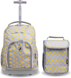 J World New York Lollipop Kids Rolling Backpack & Lunch Bag Set, Candy Buttons, One Size