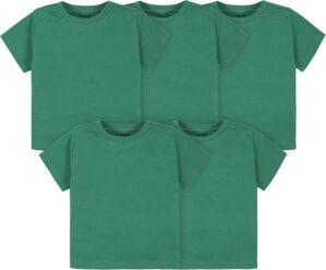 Gerber Baby Toddler 5-Pack Solid Short Sleeve T-Shirts Jersey 160 GSM