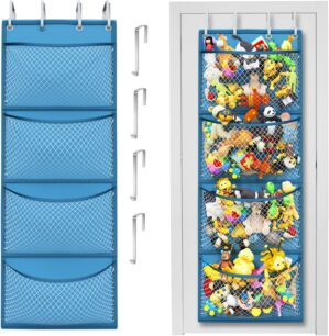 Honeyera Storage for Stuffed Animal – Over Door Organizer for Stuffies, Baby Accessories, and Toy Plush Storage/Easy Installation with Breathable Hanging Storage Pockets