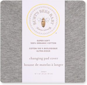 Burt’s Bees Baby Unisex Baby Gift Set – Crib Sheet, Changing Pad Cover & Burp Cloths, 100% Organic Cotton Essentials Bundle