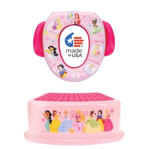 Disney Princess “Loving Life” 2 Piece Essential Potty Training Set – Soft Cushion, Baby Potty Training, Safe, Easy to Clean, Step Stool